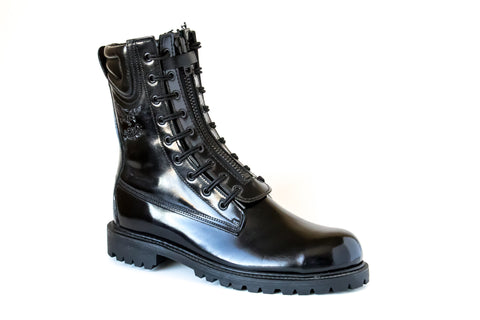 Patent leather shop police boots