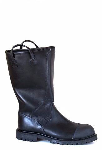 bunker boot firefighter waterproof shoes leather vibram steel toe